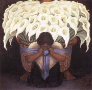 Diego Rivera the flower seller painting